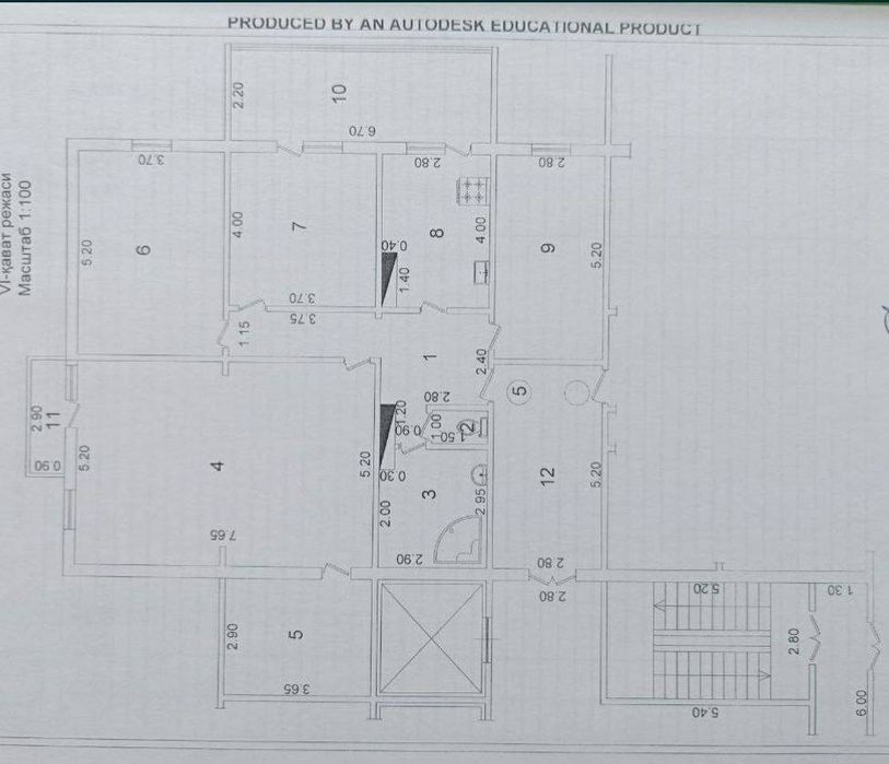 Нукусская Центральная Авиакасса 175м2  5/2/12 банковский дом