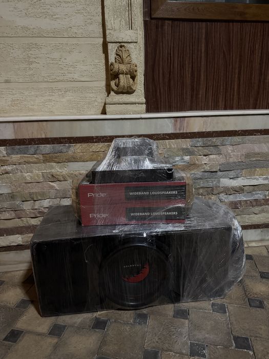 Комплект Сабвуфер 1600 . Pride 4 калонка, усилитель 2 та, 100$ тюльпан