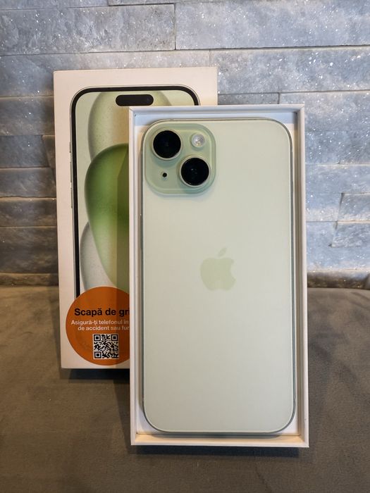 Iphone 15 128 gb Green Baterie sanatate 100%