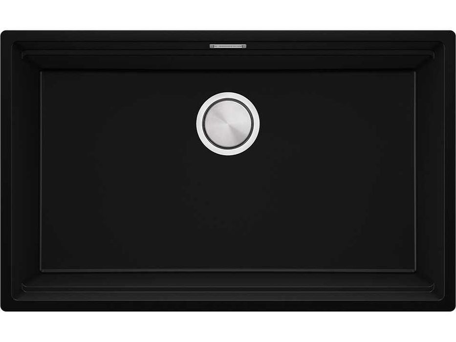 Черна кухненска мивка за вграждане под плот Прага 80 Level 760 x 470 м