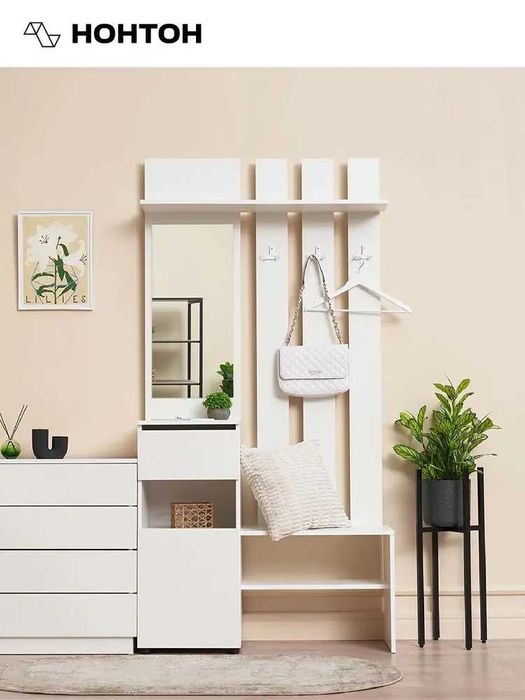 Прихожая с вешалкой комбинированная с зеркалом от YANA ECO MEBEL