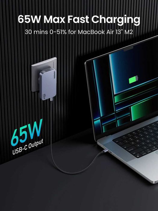 UGREEN Nexode Pro 65W ультратонкое быстрое зарядное устройство GaN