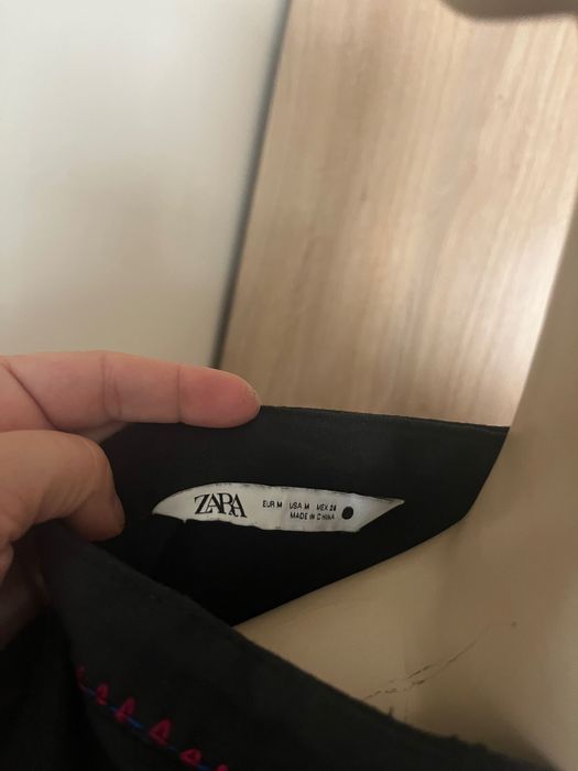 Дамска риза лен с ръчна бродерия шевица М , Zara