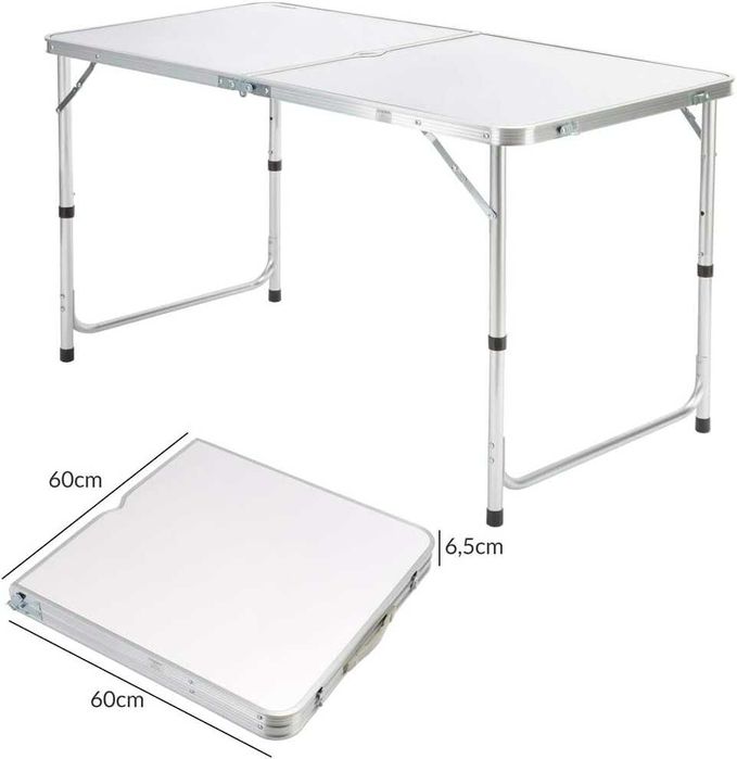 Преносима Алуминиева маса за пикник WerkBull с 4 стола ,90x70x70 см