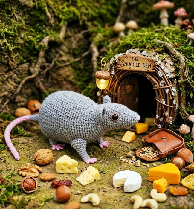 Вязаные мышата ручной работы.