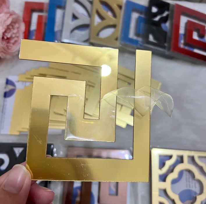 3D Огледален стикер VERSACE  плексиглас  за декорация на стоя и бан