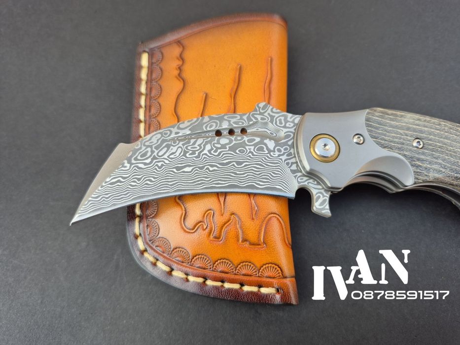 Сгъваем нож-Карамбит-Tyrannosaur Claw-VG10 Дамаска стомана