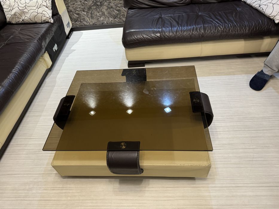 Ъглов диван от естествена кожа