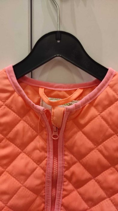 Geaca fete subtire matlasata VERTBAUDET, oranj neon 122-128 cm