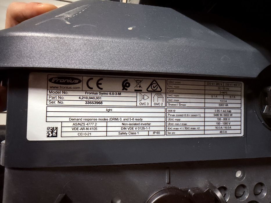 2x Fronius Symo 6.0 Invertor de 6kW, trifazat