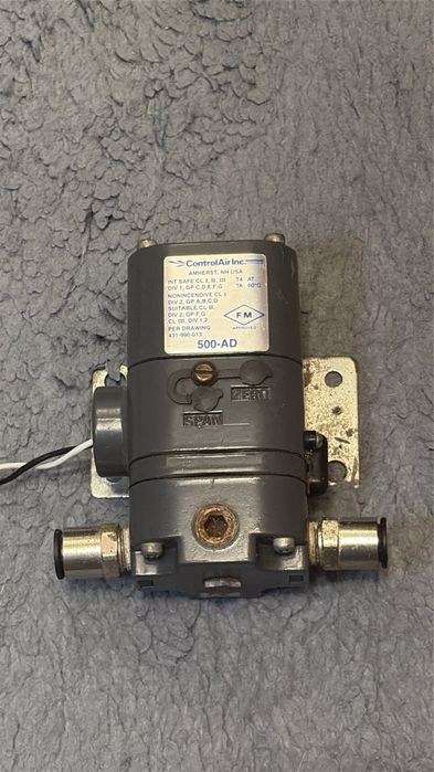 ControlAir 500X I/P Transducer 500-AD 4-20mA / 3-27 PSI Convertor Electro-Pneumatic