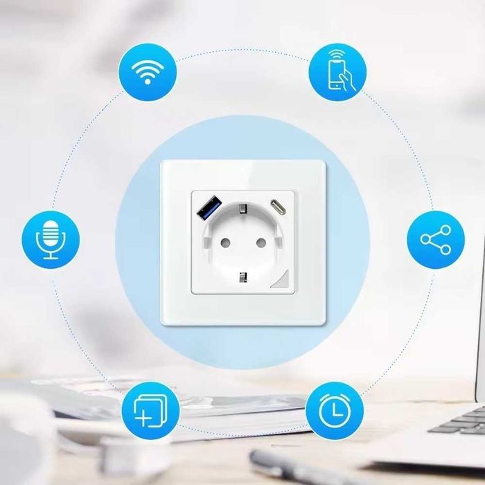 AVATTO N-WOT10-USB Интелигентен стенен контакт – 16A EU