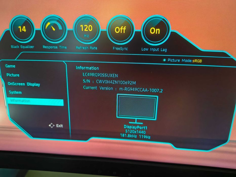 Продавам 49" извит монитор Samsung CRG9, Dual QHD (5120 x 1440), 120Hz, HDR1000