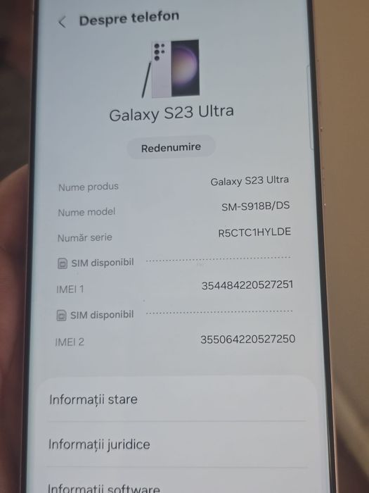 Samsung s23ultra roz impecabil