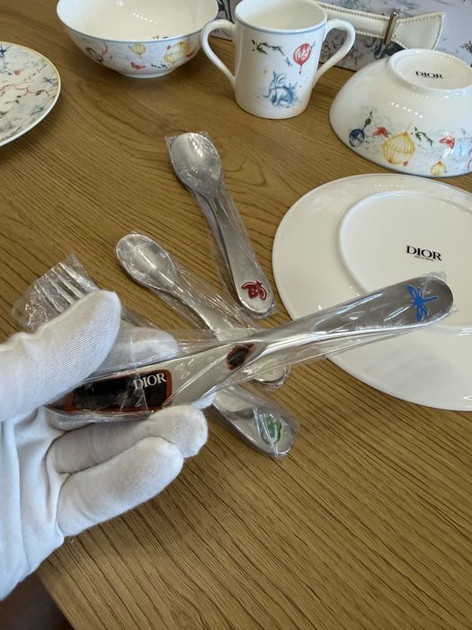 Christian Dior My First Dinner Set Toile de Jouy детски сет комплект за хранене