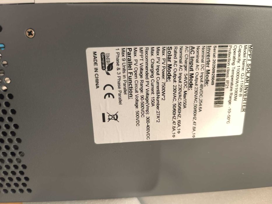 Invertor 11kw solar PANPower  ,functie pralela pana la 9 aparate