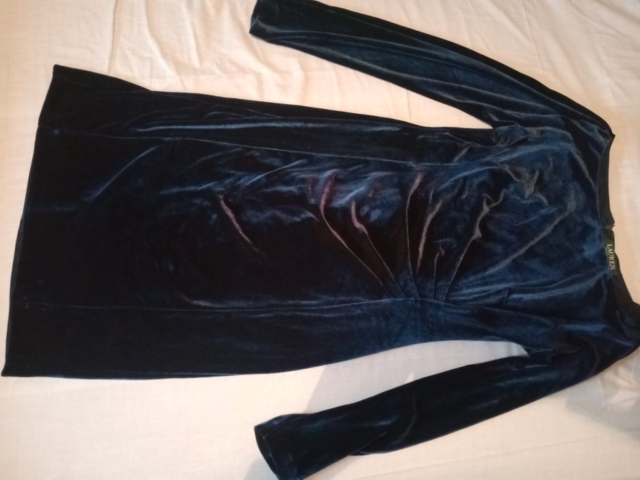 Rochie catifea bleumarin