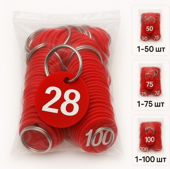 БРИЛОК- Raqamlangan kalit breloki (1–50 / 1–100)