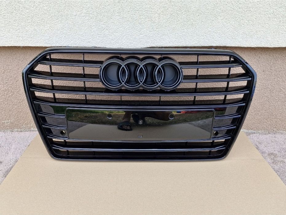 Grila centrala Audi A6 C7 facelift 2014-2018 Negru Lucios