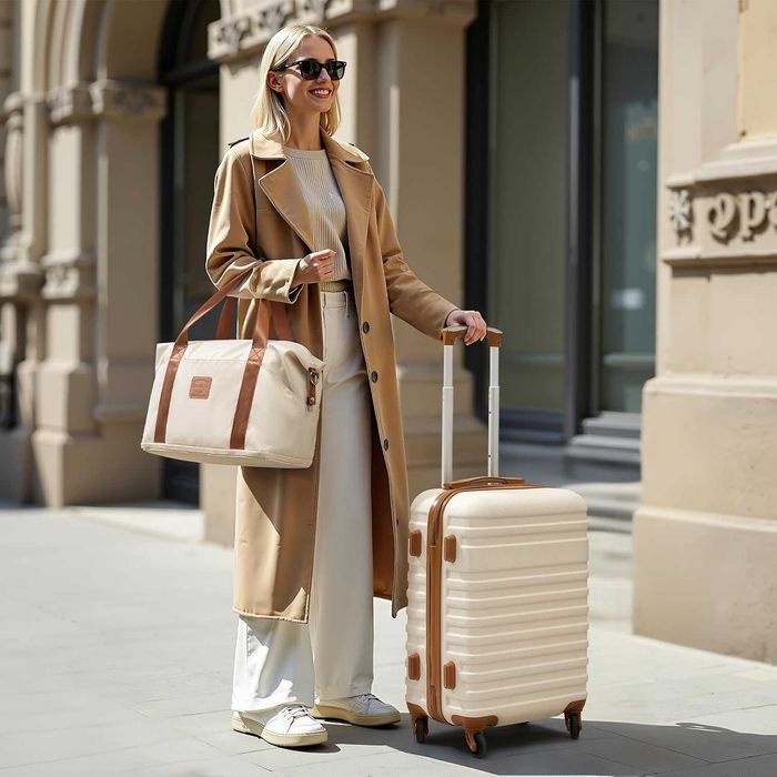 Комплект Coolife, 3 части, багажен куфар с твърда страна и TSA