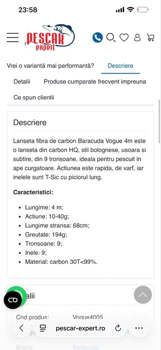 Vand lanseta baracuda vogue