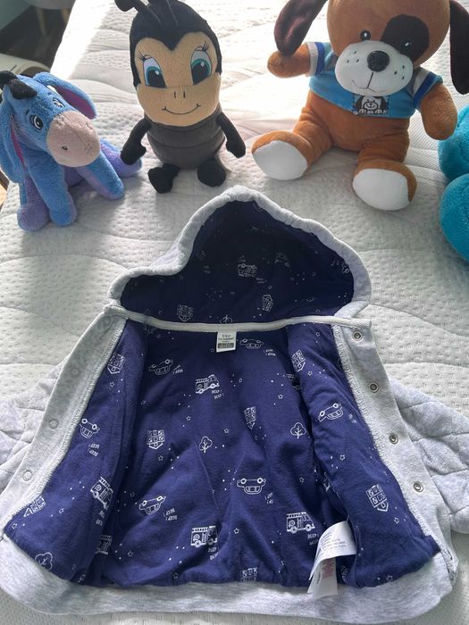 Детско плюшено яке с две лица, размер 6-9м