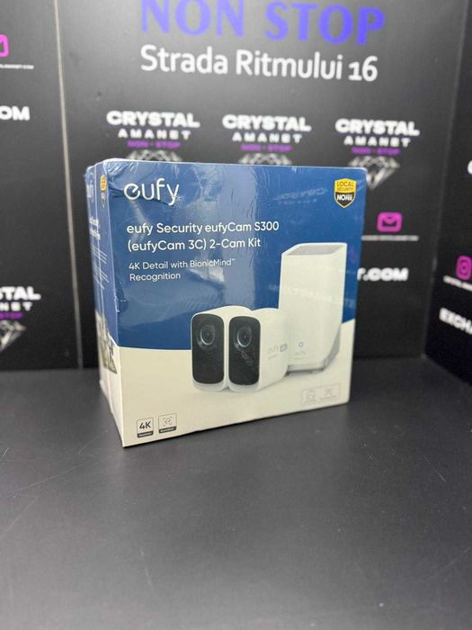Kit supraveghere video EufyCam 3C S300 4K Ultra HD Nightvision Homebase 3 + 2 camere video eufyCam 3C