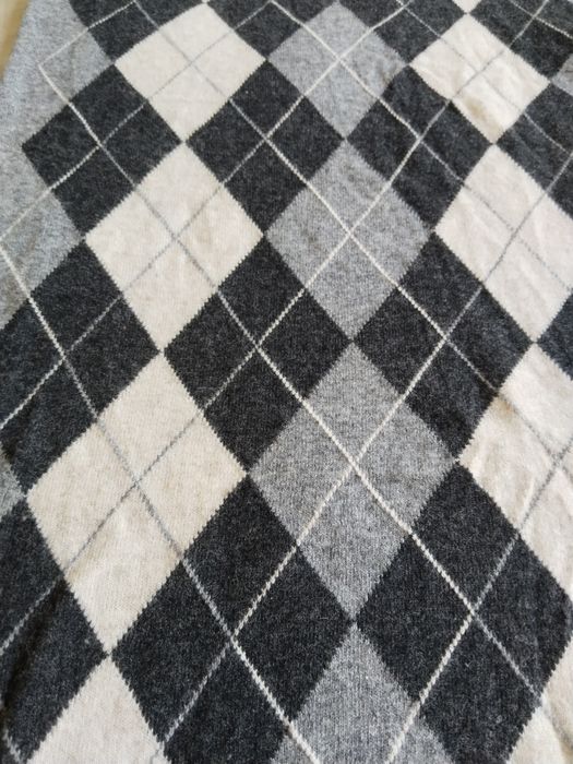 Benetton свитер кардиган платье из шерсти шерстяное L зелёный голубой