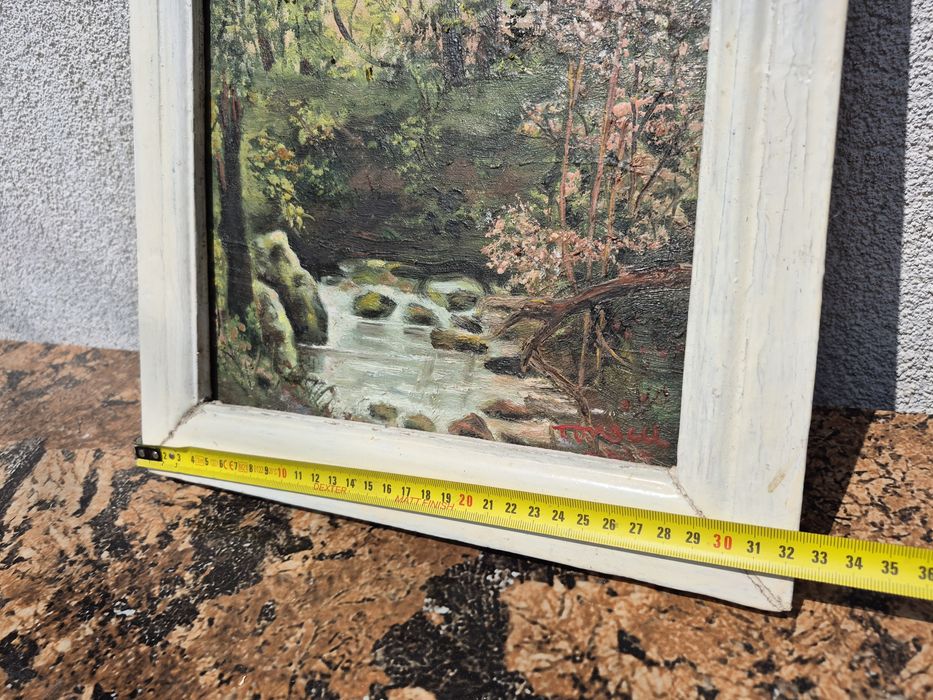 Vând tablou pictat manual de pictorul Tomescu placaj din rumegus lemn