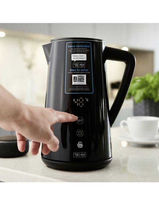 Кана Swan Alexa Led сензорен дисплей,1800W,1.5л,инокс