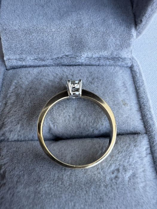 Inel logodna aur 9 k si diamant 0,33 ct