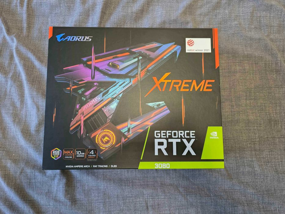 Gigabyte AORUS GeForce RTX 3080 XTREME 10GB – Перфектно състояние, Оригинална кутия