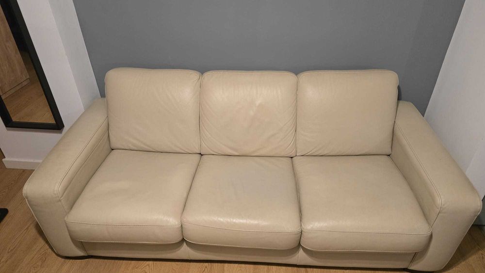 Canapea piele naturala extensibila Mobexpert + fotoliu + taburet gama POLO