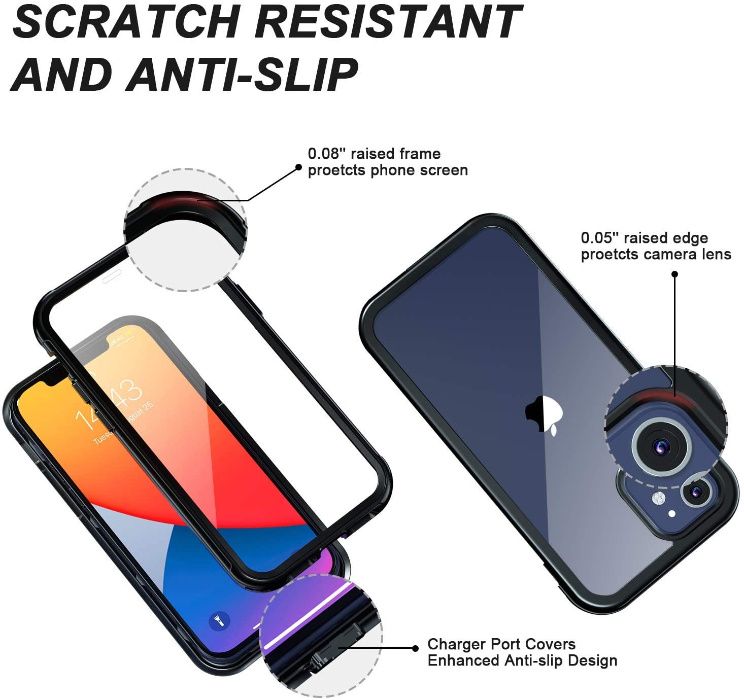 Husa antisoc 360 waterprof iPhone 15 Pro Max 12 mini 13 XS Max 14+ 16