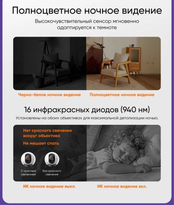 Xiaomi Smart Camera C500 Dual 2×4 МП 2.5K Wi-Fi 6 PTZ 360° глобальная