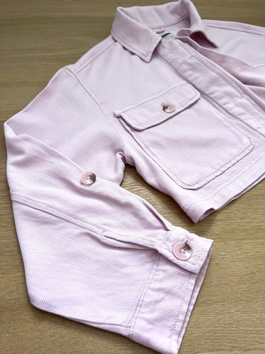 Jachetă denim roz, Stradivarius, XS/34-36