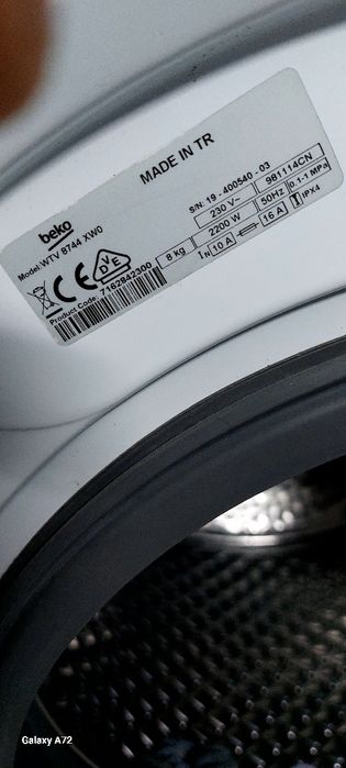 Mașină de spălat rufe beko 8kg cu defect