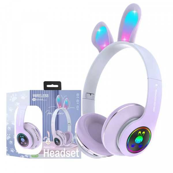 Безжични слушалки Заешки уши Rabbit Headphones PM-08 + Играчка Скуиши