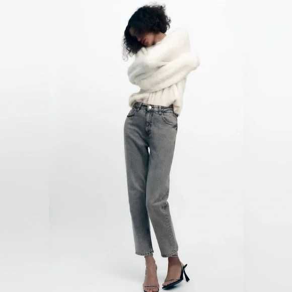 Джинсы Zara серого цвета