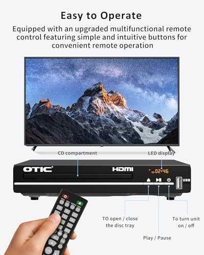 Нов Компактен DVD Player плейър HDMI USB CD MP3 JPG за телевизор с дистанционно