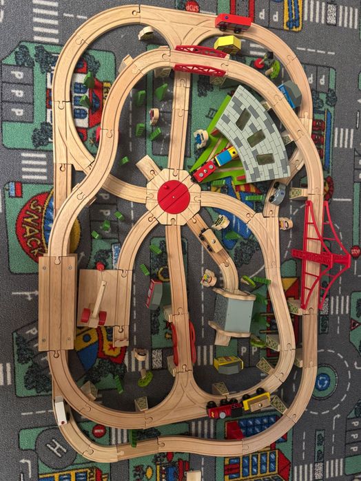 Circuit tren sine lemn copii