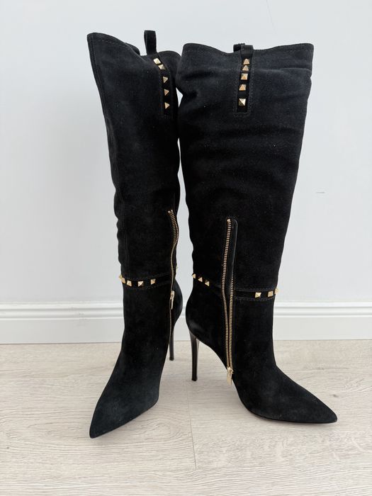 Cizme negre Musette piele intoarsa, noi, mărimea 39