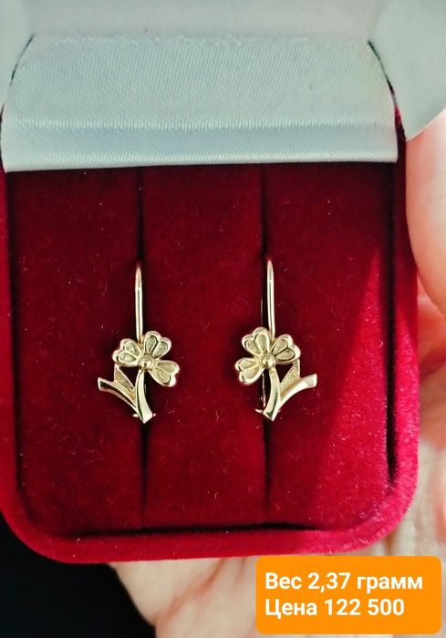 Золотые советские серьги 583 пробы