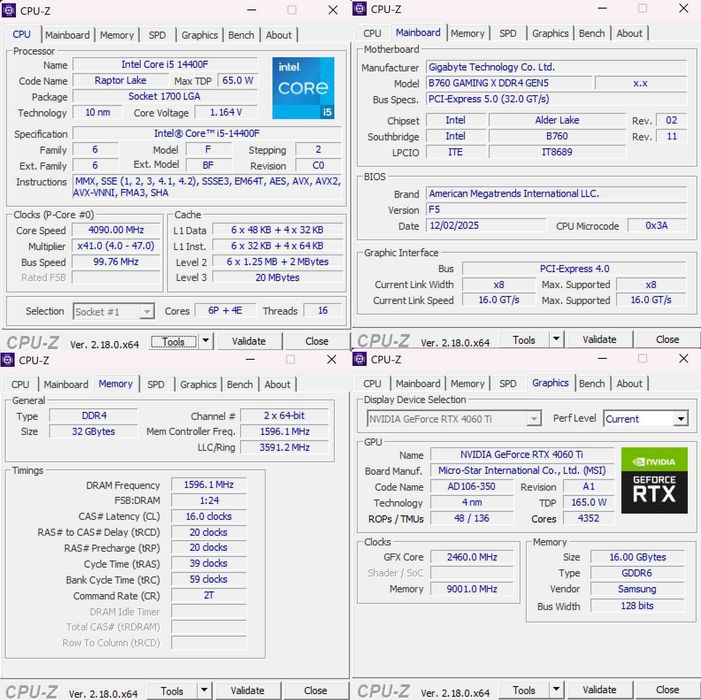 НОВ - RTX 4060 Ti 16GB, i5-14400, 32GB RAM, 2TB SSD, гейминг компютър gaming productivity pc