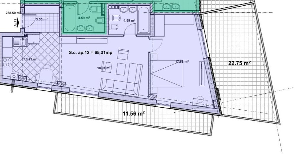 Vanzare - Zona Salciei, apartament cu 2 camere, etaj 2