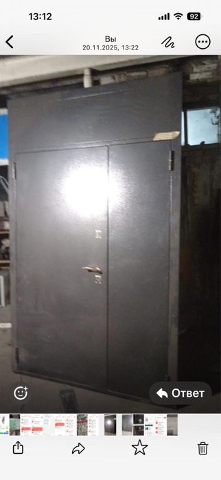 Металлическая дверь двухстворчатая