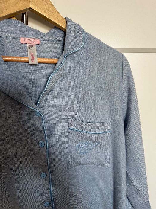 Set de pijama, lung, Suwen, S, albastru