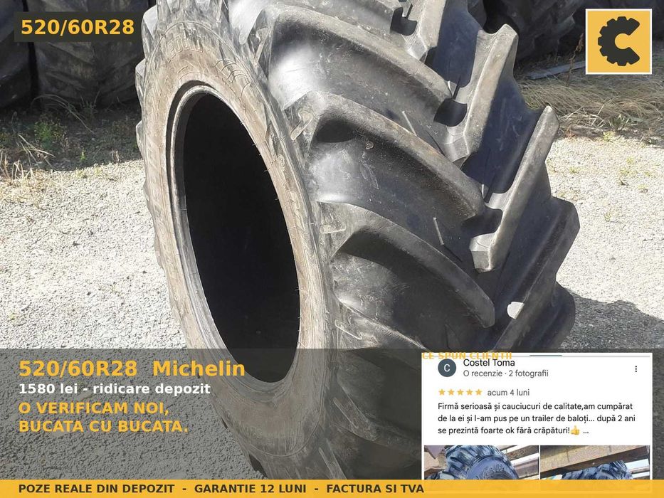 Cauciucuri 520/60R28 Michelin Anvelope Tractor Fata SH GARANTIE TVA