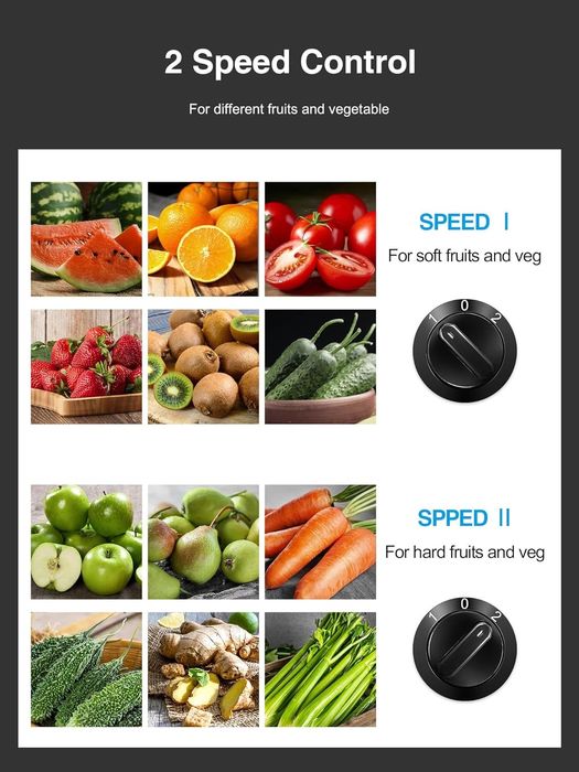 Промо! 500W Центробежна сокоизстисквачка 18000 об/мин, 2 скорости