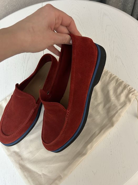 Pellettieri di Parma красные замшевые лоферы/мокасины.